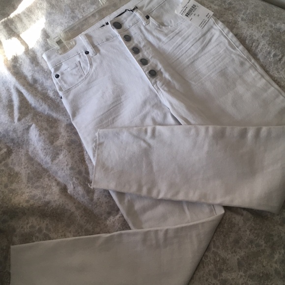 White cropped skinny high waisted jeans- STS Blue - Picture 4 of 5